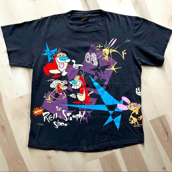 Nickelodeon Other - Authentic Vintage Ren & Stimpy All Over Print T-Shirt Sz XL  Perfect condition